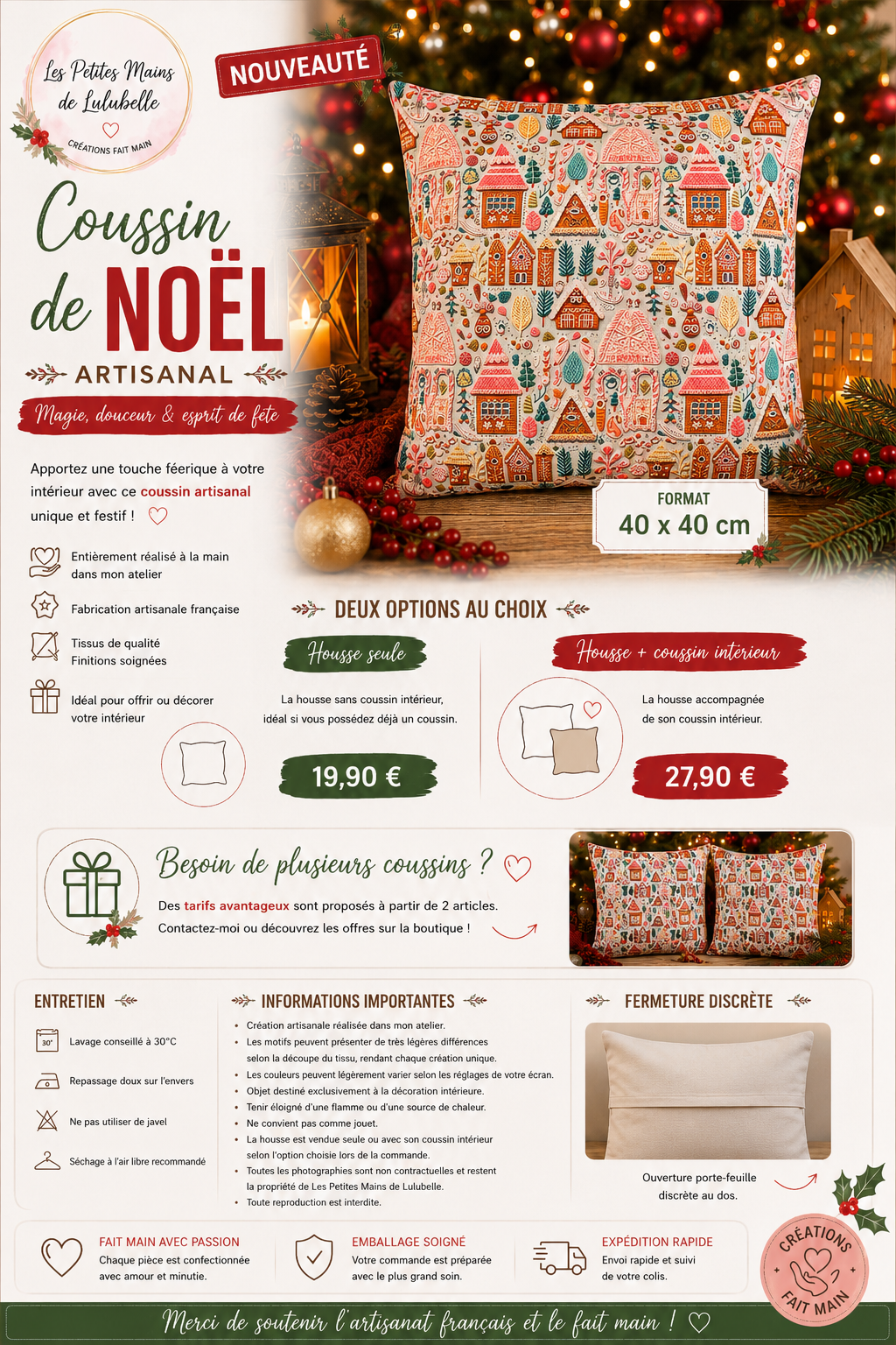 HOUSSES ET COUSSINS COLLECTION NOEL