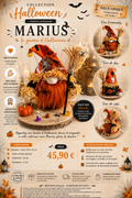 Marius – Gnome d’Halloween artisanal – Pièce unique