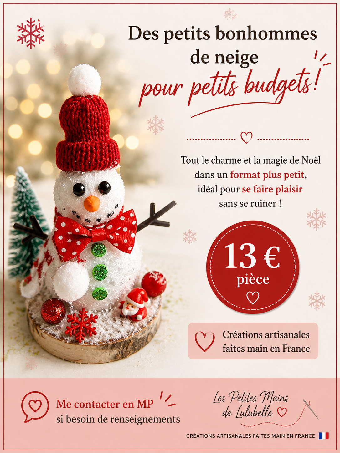 Petit bonhomme de neige – Modèle ROUGE